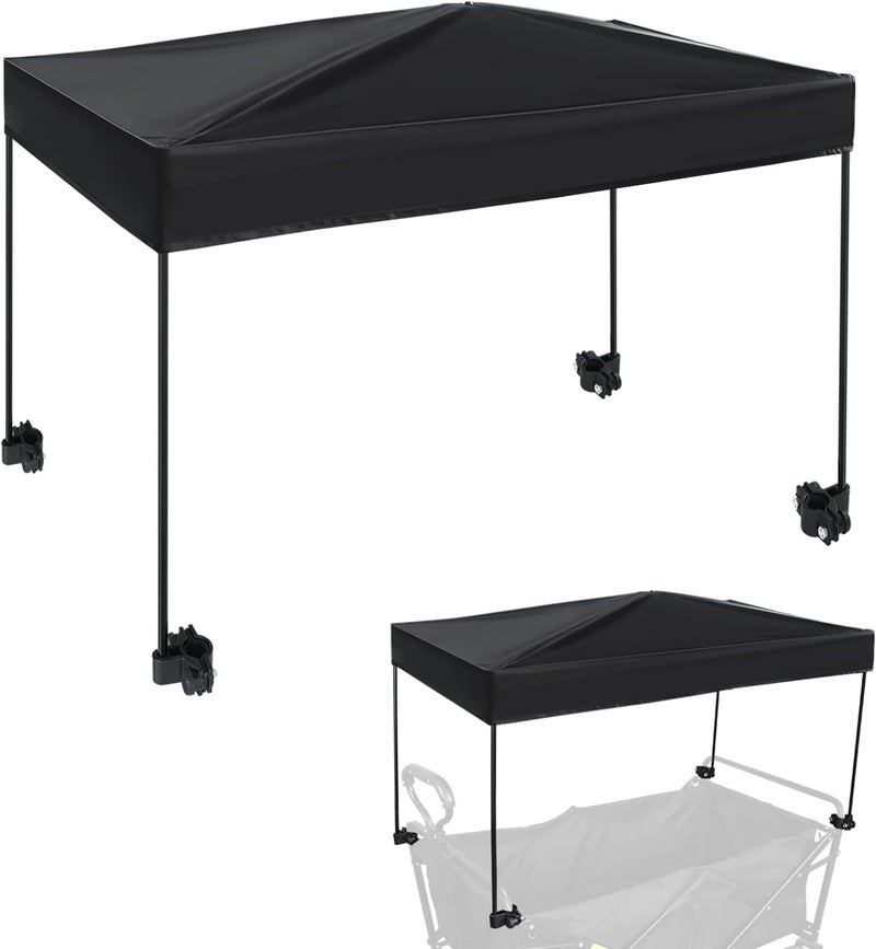 VOONKE Wagon Canopy Cover Garden Push Awning Portable Outdoor Stroller Accessories Awning for Garden Wagon,Shopping,Camping (Suitable for Folded,Gathering Folded Wagon) 17.3 * 27.2 inches - Image 1